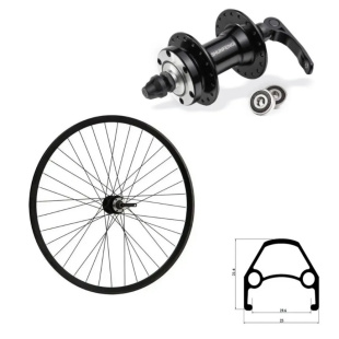 Колесо 26" переднее, двойной алю. обод, эксцентрик, промподш., D-brake фото 126081