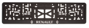 Рамка с защелкой серебро "Renault" (пластмасса) (Арт 112/1-RE-с) рельеф. фото 86187