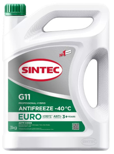 Sintec Антифриз Euro G11 green -40 3кг фото 131906