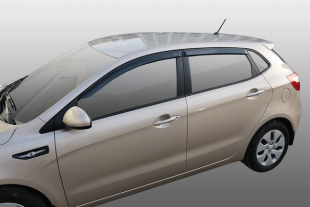 Дефлекторы на боковые стекла VORON GLASS KIA RIO 2012 /ХЕТЧБЕК/ (накладные/скотч) (к-т 4шт) фото 103560