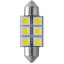 Светодиод 12V АС-6  WHITE FE-T11 *36 S8.5 6SMD (5050)  (10 шт) МАЯК