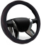 Оплетка на руль SENATOR Omaha гладкая экокожа с вставками из перфорированной экокожи, M /черный/