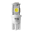 Светодиод 12V 5 б/ц WHITE (4SMD) Т10 Single Side within (2 шт)    МАЯК